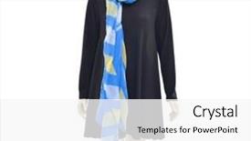  Presentation with black female - Presentation design featuring female sundress with blue silk background and a  colored foreground