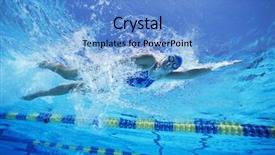  Presentation with female sport - Amazing slide deck having female swimmer in united states backdrop and a light blue colored foreground
