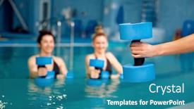  Presentation with aerobics - Cool new slide deck with female-swimmers-group-aqua-aerobics backdrop and a teal colored foreground