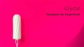  Presentation with pink - Theme having female-tampon-on-a-pink background and a gray colored foreground