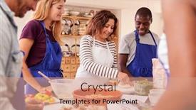  Presentation with dough - Slides with female-teacher-demonstrating background and a coral colored foreground