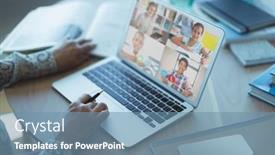  Presentation with distance learning - Audience pleasing slides consisting of female-teacher-having-a-video backdrop and a seafoam green colored foreground