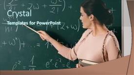  Presentation with chalkboard - Slides enhanced with female-teacher-standing-in-front background and a ocean colored foreground