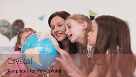  Presentation with diverse kids - Slides enhanced with female-teacher-with-kids background and a red colored foreground