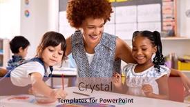  Presentation with cultural - Presentation theme consisting of female-teacher-with-multi-cultural background and a coral colored foreground