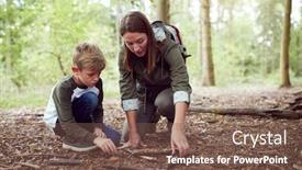  Presentation with team leader - Slide set enhanced with female-team-leader-with-boys background and a violet colored foreground