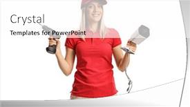  Presentation with surveillance - Presentation theme featuring female-technician-holding-a-surveillance background and a white colored foreground