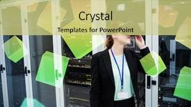  Presentation with mango fruit and mango cubes - Audience pleasing slide deck consisting of female technician with virtual reality backdrop and a yellow colored foreground