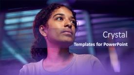  Presentation with female security - PPT layouts consisting of female-teenage-hacker-sitting-between background and a violet colored foreground