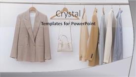  Presentation with formal jacket - Slide set with female-three-business-formal-jacket background and a light gray colored foreground