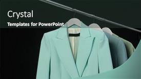  Presentation with formal jacket - Beautiful slide set featuring female-three-formal-business-white backdrop and a tawny brown colored foreground