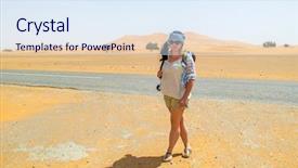  Presentation with morocco dunes in the sahara - Beautiful slides featuring female tourist on sand dunes in merzouga morocco backdrop and a sky blue colored foreground