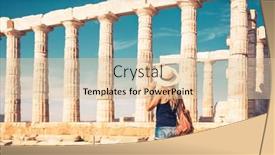  Presentation with ancient greece - PPT theme featuring female-tourist-with-hat and a lemonade colored foreground