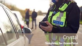  Presentation with accident - Slides having female-traffic-police-officer-recording background and a coral colored foreground