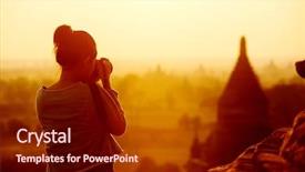  Presentation with myanmar bagan - Amazing slide deck having female traveler photographing temples backdrop and a tawny brown colored foreground