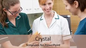  Presentation with surgery - Colorful presentation design enhanced with female vet examining cat backdrop and a coral colored foreground