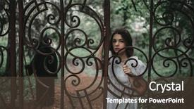  Presentation with cemetery - Slide deck featuring female victim at the gates background and a tawny brown colored foreground