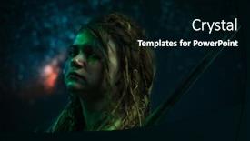  Presentation with female warrior - PPT layouts with female-viking-warrior-against-aurora background and a black colored foreground