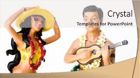  Presentation with hawaiian luau - Theme featuring female vintage traditional hawaiian background and a lemonade colored foreground