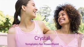  Presentation with breast cancer awareness - Amazing presentation theme having female volunteers supporting breast cancer backdrop and a lemonade colored foreground