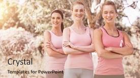  Presentation with breast cancer - Cool new theme with female volunteers supporting breast cancer backdrop and a lemonade colored foreground