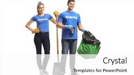  Presentation with female - PPT theme enhanced with female volunteers with a spade background and a white colored foreground