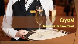  Presentation with sparkling wine - Theme with typical beach chairs seen at the baltic sea in germany background and a teal colored foreground