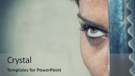  Presentation with female warrior - Colorful presentation theme enhanced with female warrior with her katana backdrop and a light gray colored foreground