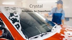  Presentation with windshield - Cool new slide deck with female-washer-wipes-the-automobile backdrop and a lemonade colored foreground