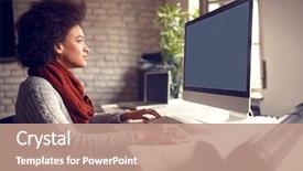  Presentation with project - Amazing PPT theme having female works on architect project backdrop and a coral colored foreground