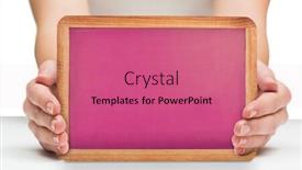  Presentation with pink white - Beautiful slide deck featuring females-hands-showing-pink-board backdrop and a coral colored foreground