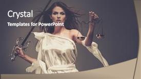  Presentation with justice goddess - Presentation with femida goddess of justice background and a dark gray colored foreground