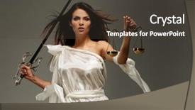  Presentation with justice goddess - Colorful presentation theme enhanced with femida goddess of justice backdrop and a tawny brown colored foreground