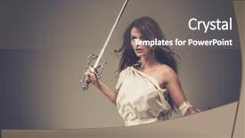 Presentation with justice goddess - PPT layouts featuring femida goddess of justice background and a gray colored foreground