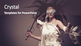  Presentation with justice goddess - Audience pleasing theme consisting of three spot-billed ducks standing in shallow water in a flowing river near a bridge pylon backdrop and a dark gray colored foreground.