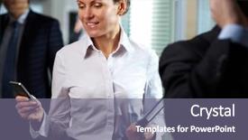  Presentation with modern - Slide deck enhanced with feminis - image of modern businesswoman background and a  colored foreground