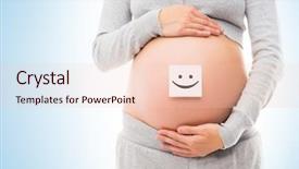  Presentation with feminine - Beautiful PPT theme featuring feminine health - belly of a young pregnant backdrop and a lemonade colored foreground