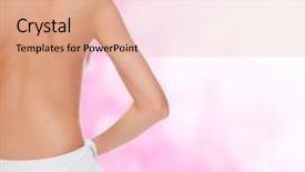  Presentation with female - Colorful PPT theme enhanced with feminine health - naked female back on blurred backdrop and a coral colored foreground