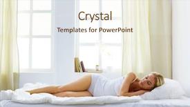  Presentation with feminine - Theme enhanced with feminine health - pretty woman lying down background and a cream colored foreground