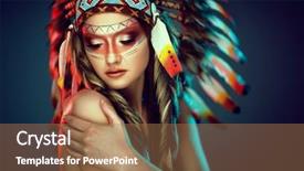  Presentation with feminine - Colorful presentation theme enhanced with feminine indian woman with colorful backdrop and a coral colored foreground