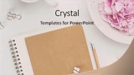  Presentation with feminine - Slide deck featuring feminine minimalist notebook mock-up background and a lemonade colored foreground