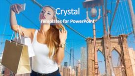  Presentation with brooklyn bridge - Presentation theme consisting of feminine usa - blond tourist selfie photo background and a teal colored foreground