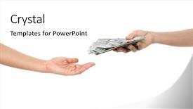  Presentation with hand cute dolls and toy - Slide set featuring feminine usa - hand with dollars isolated background and a white colored foreground