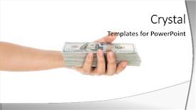  Presentation with hand cute dolls and toy - Presentation design consisting of feminine usa - hand with dollars isolated background and a white colored foreground