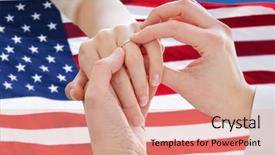  Presentation with wedding ring - Presentation with feminine usa - people homosexuality same-sex marriage background and a coral colored foreground