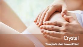  Presentation with baby in womb - Presentation design featuring femme enceinte - pregnant woman waiting background and a  colored foreground