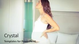  Presentation with hip - PPT layouts with femme enceinte - side view of pregnant woman background and a soft green colored foreground