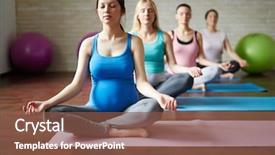  Presentation with mothers - Colorful theme enhanced with femme enceinte - yoga for future mothers backdrop and a tawny brown colored foreground
