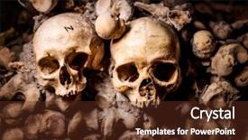  Presentation with paris france - Cool new PPT theme with femur - skulls and bones in paris backdrop and a tawny brown colored foreground