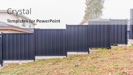  Presentation with balck - Audience pleasing PPT layouts consisting of fence-built-from-balck-metal backdrop and a white colored foreground